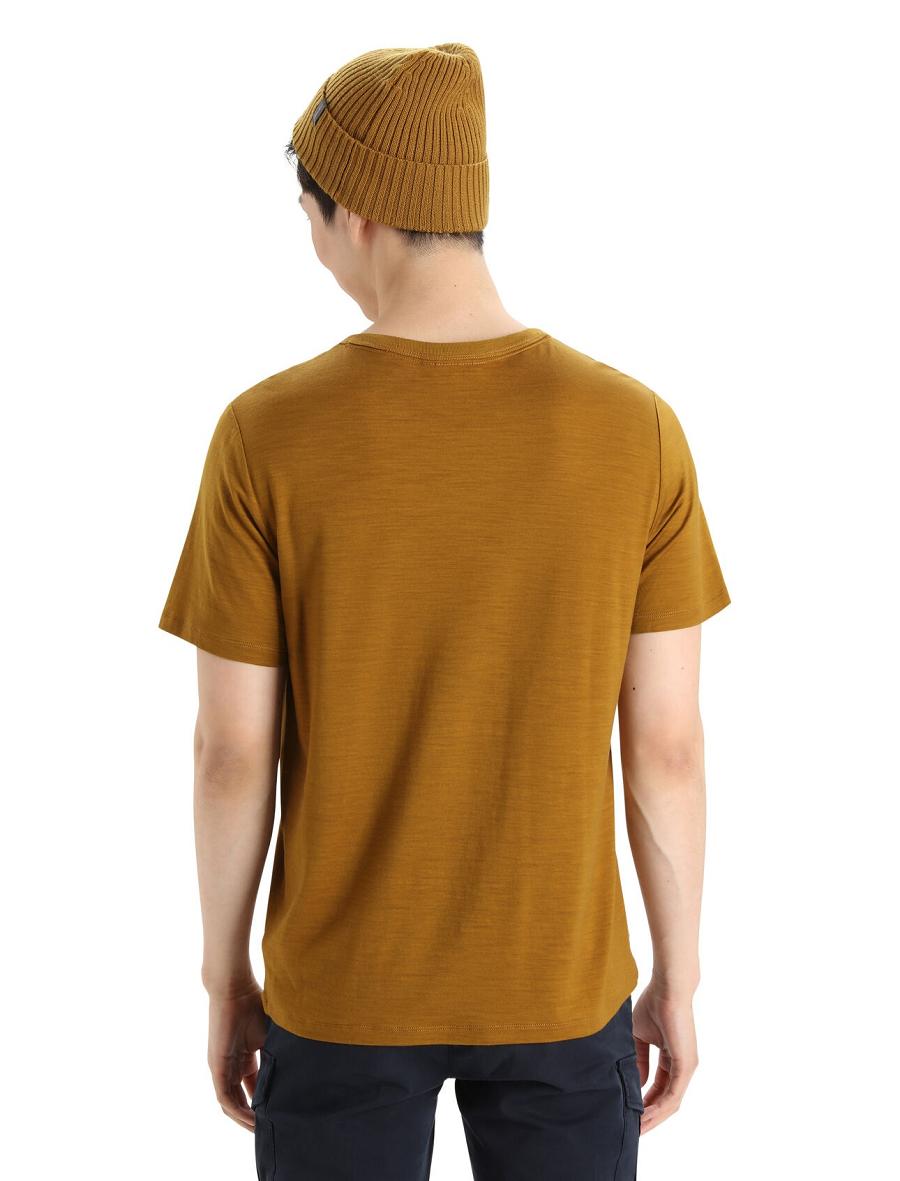 T Shirts Icebreaker MerinoFine™ Corta Sleeve Homme Marron | FR 1191XYUF